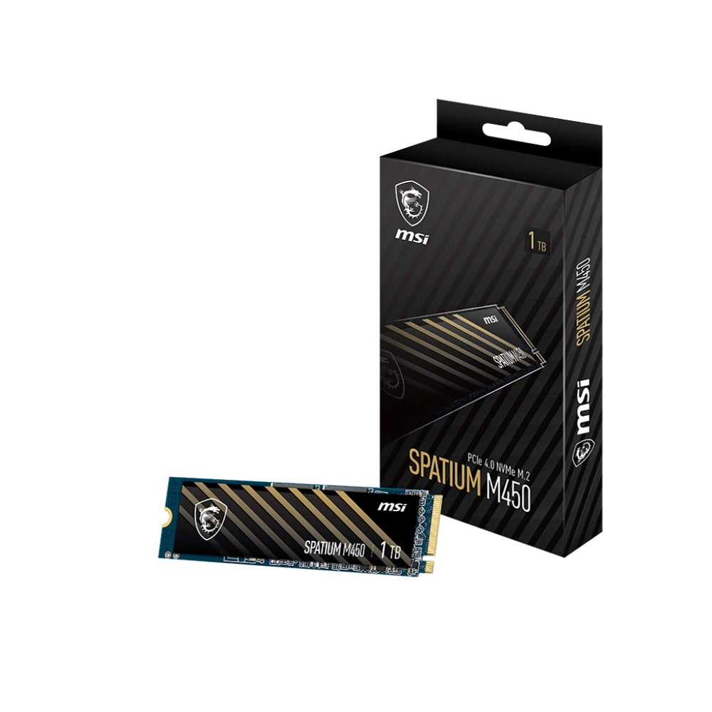 MSI Spatium M450 1TB V1 1TB PCIe Gen4x4 NVMe 3400/2400 MBs - 5Yrs