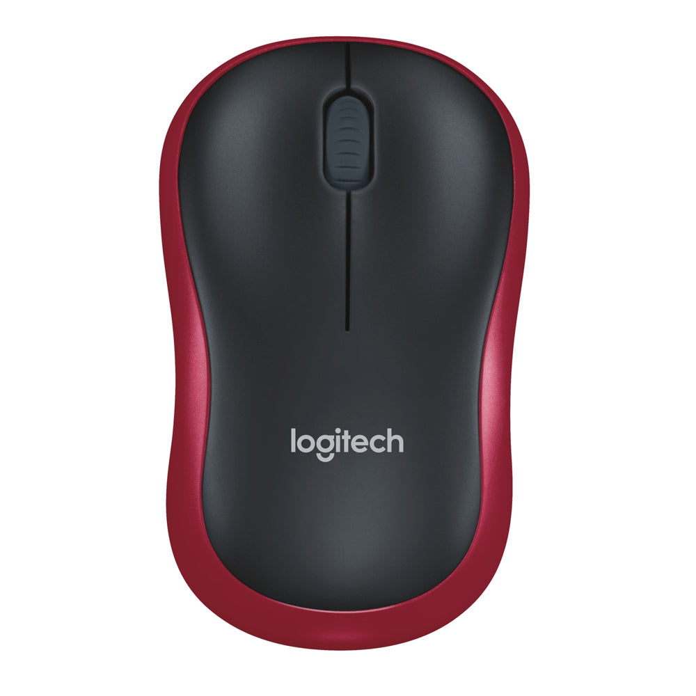 Logitech M185 Comfortable Wireless Mouse in Red with Reliable Durability
