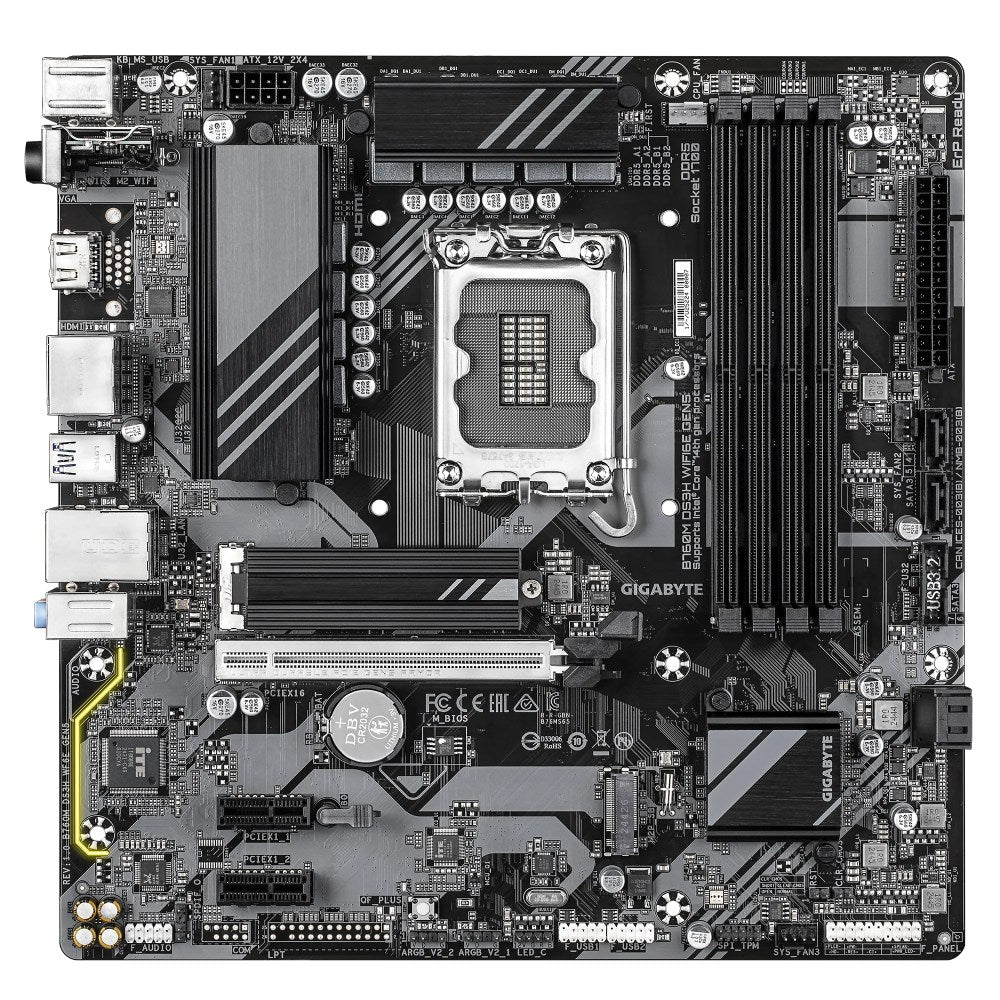 Gigabyte B760M DS3H WIFI6E Micro ATX Motherboard, LGA1700, DDR5