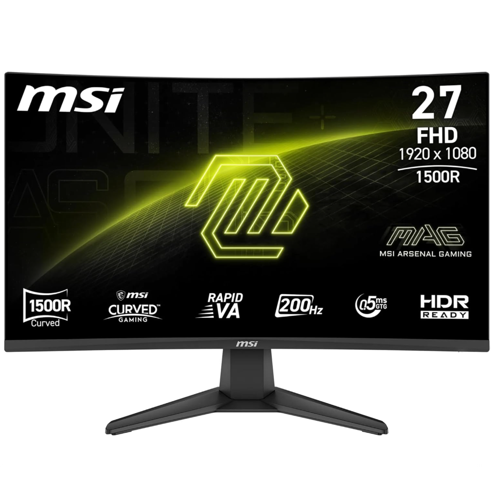 27" Curved FHD Rapid VA Gaming Monitor - 1500R, 200Hz, 0.5ms GtG, HDR Ready
