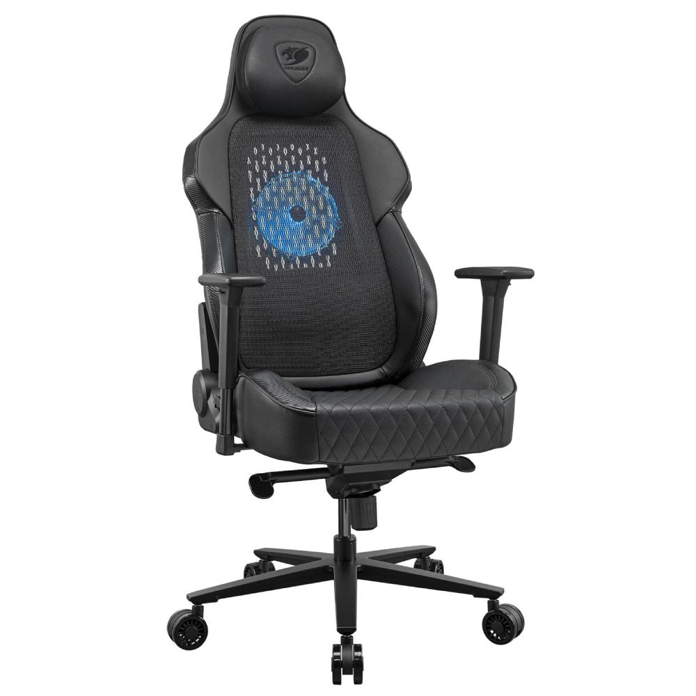 Cougar NxSys Aero Black Gaming Chair with Integrated 200mm RGB Fan