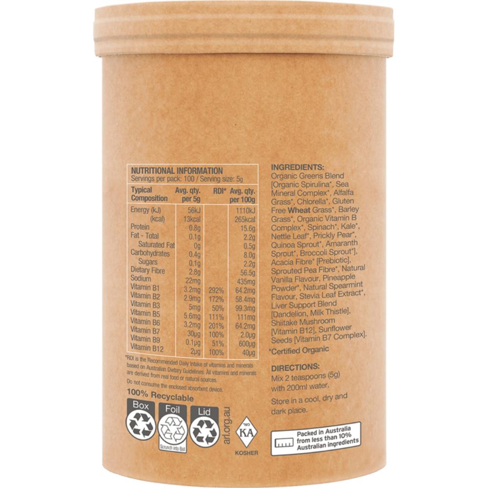 Amazonia Raw Organic Greens Vanilla Mint