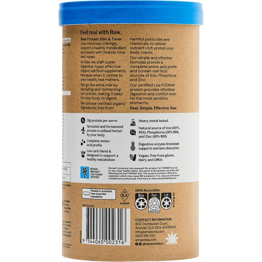 Amazonia Raw Protein Slim & Tone 500g Triple Chocolate