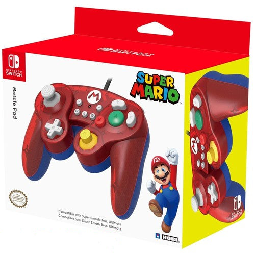 HORI Battle Pad GameCube-Style Wired USB Controller for Nintendo Switch Super Mario