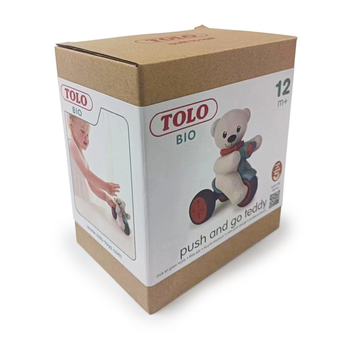 Tolo Toys Bio Push & Go Teddy for Toddlers Motor Skill Development