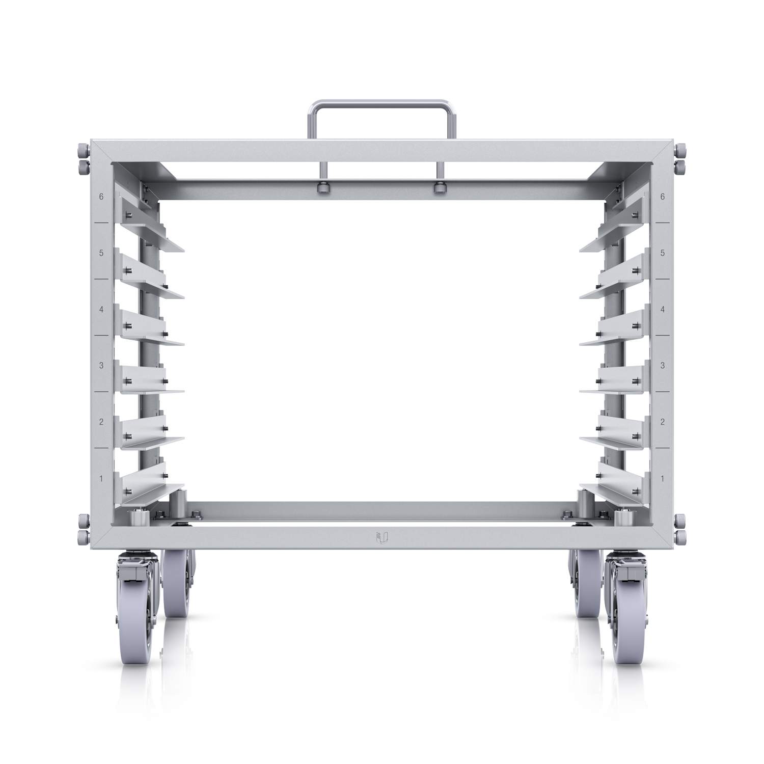 Ubiquiti Toolless Mini Rack Compact Stackable 6U Open Frame for UniFi Devices with Toolless Assembly and Lockable Casters