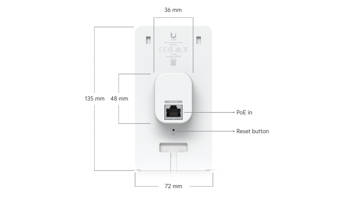 Ubiquiti Intercom Viewer Display That Works with Intercom and Reader Pro for Visitor Screening