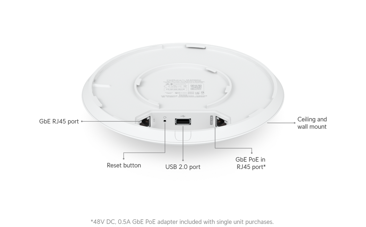 Ubiquiti UniFi AC Pro V2 Indoor and Outdoor Dual Band WiFi 5 Access Point Supporting Networks with PoE Adapter