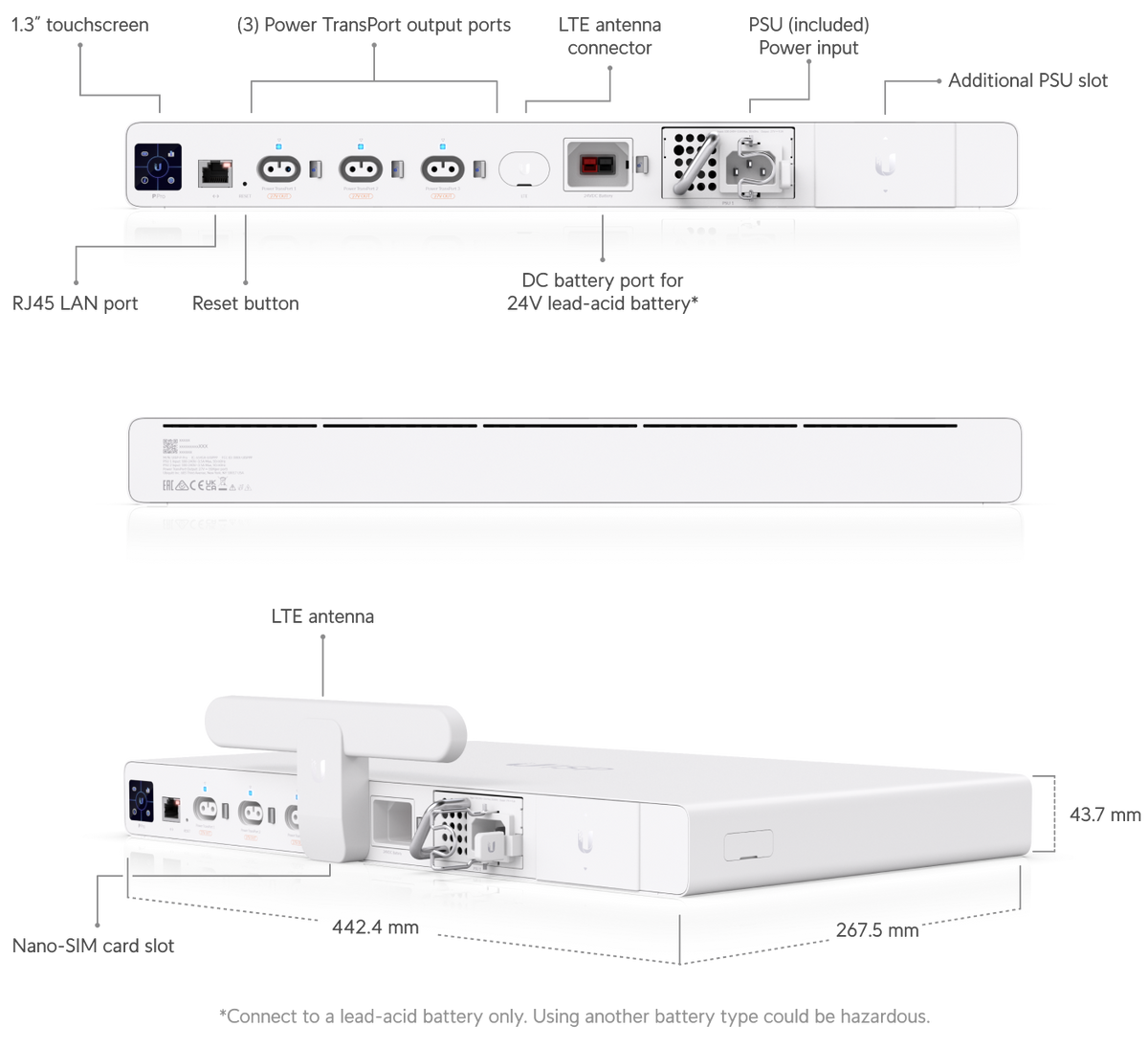 Ubiquiti UISP Power Professional Uninterruptible Power Management System with Power TransPort Output