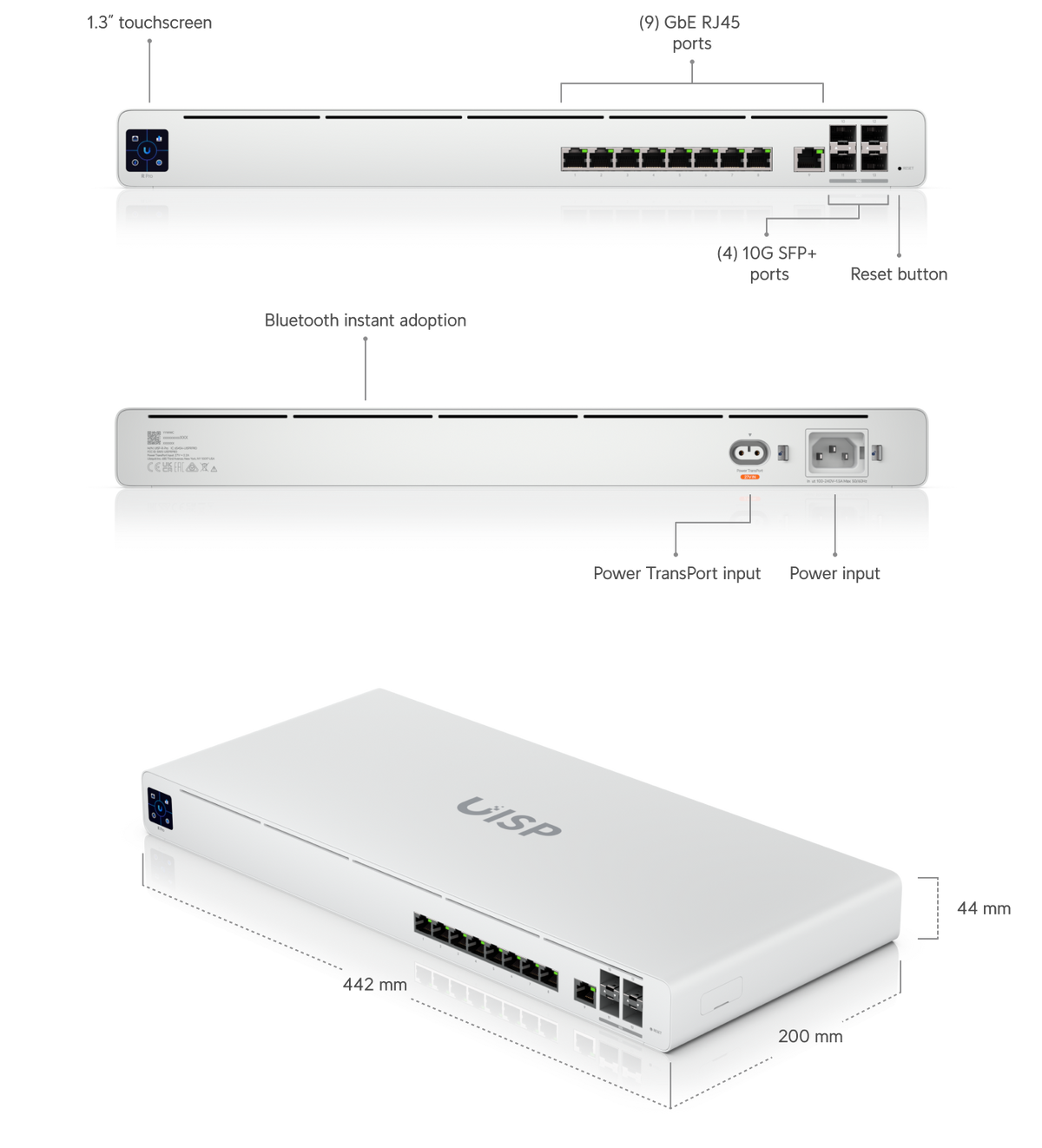 Ubiquiti UISP Router Professional Multi WAN 10GbE Router with Integrated Layer 2 Switch and 9500 Mbps
