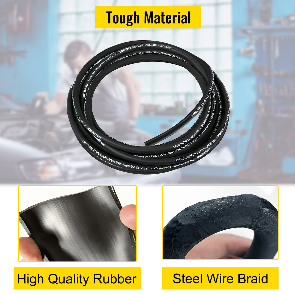 Hydraulic Hose 15m Rubber 1/2 Inch ID 5000PSI Steel Braid Flexible Oil Hose