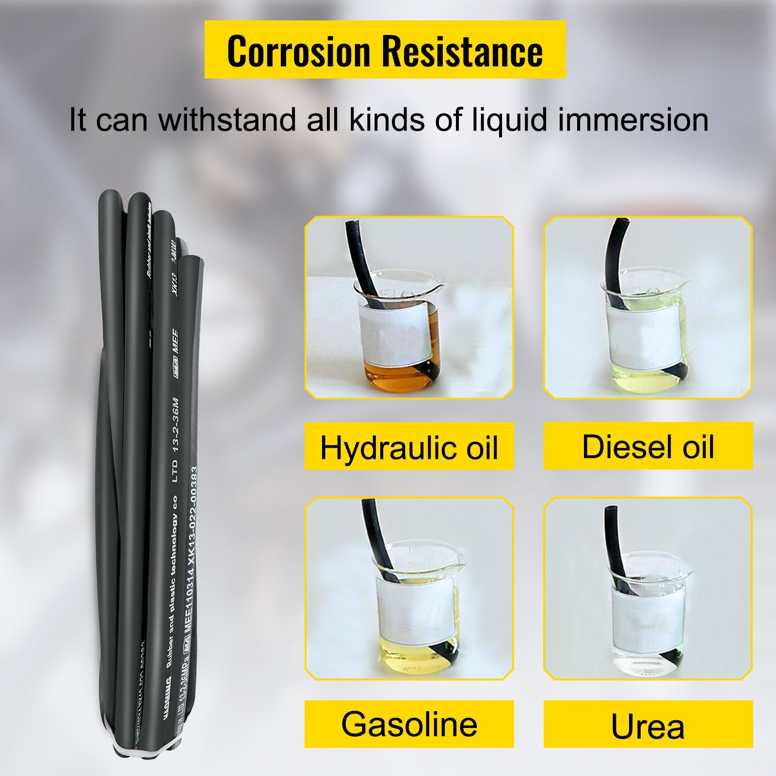 Hydraulic Hose 15m Rubber 1/2 Inch ID 5000PSI Steel Braid Flexible Oil Hose