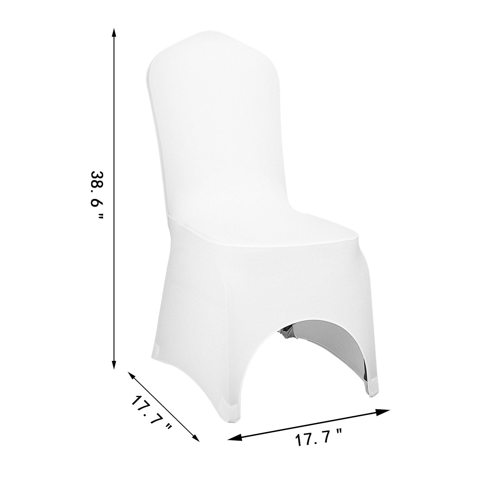 Stretch Spandex Folding Chair Covers, Universal Fitted, Washable, 100PCS White