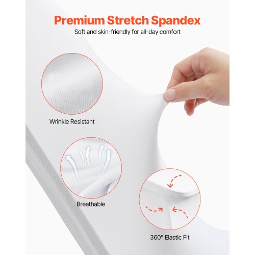 VEVOR 100PCS White Folding Chair Covers Stretch Spandex Removable Washable