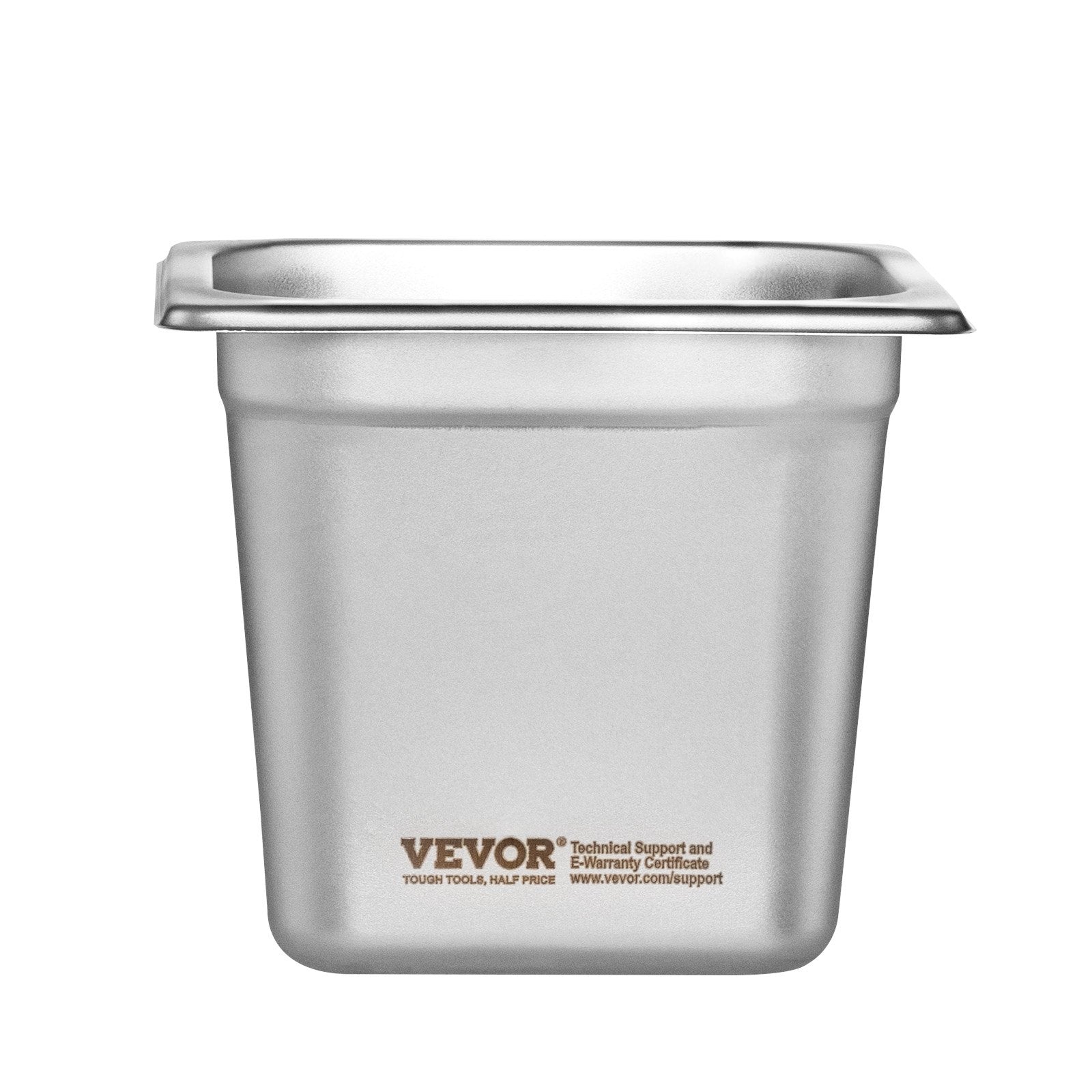 6-Pack 1/6 Size Stainless Steel Hotel Pans 6" Deep Anti-Jam Steam Pan