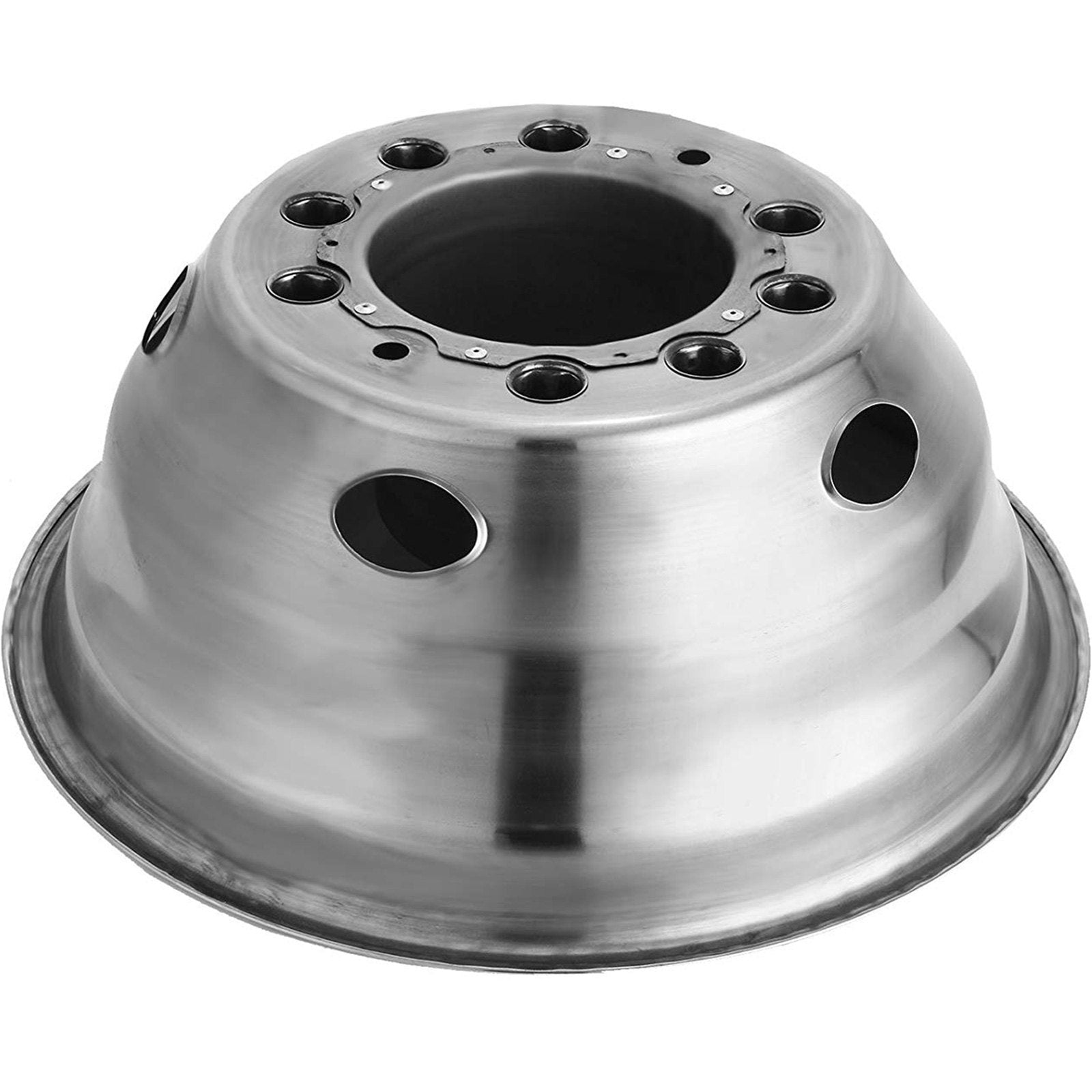 19.5" 10 Lug Wheel Simulators Stainless Steel Bolt-On Hubcap Set