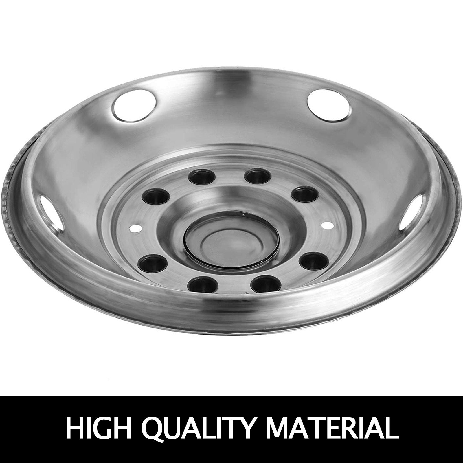 19.5" 10 Lug Wheel Simulators Stainless Steel Bolt-On Hubcap Set