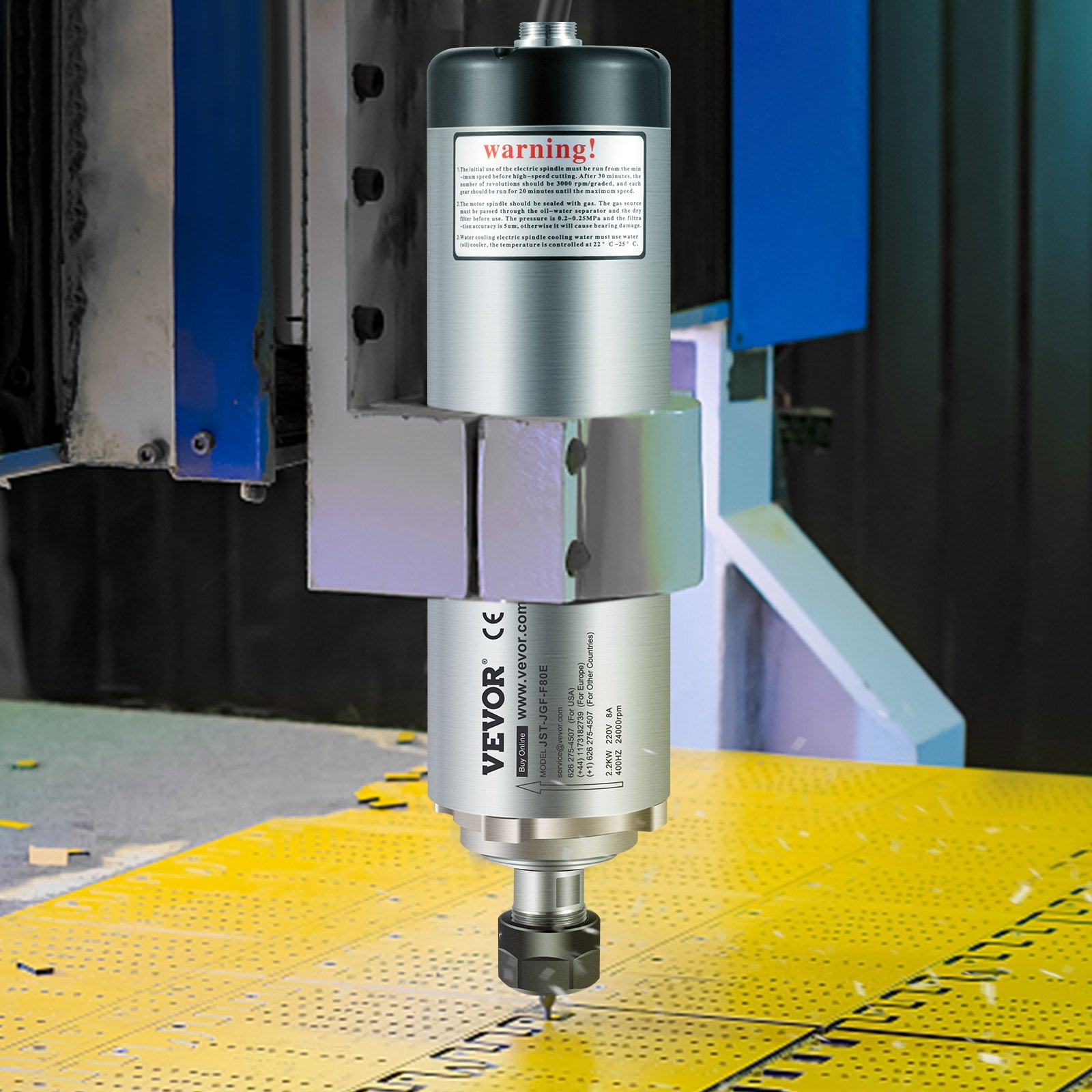 Air Cooled ER20 CNC Spindle Motor 2.2KW 24000 RPM 400Hz for Router Milling