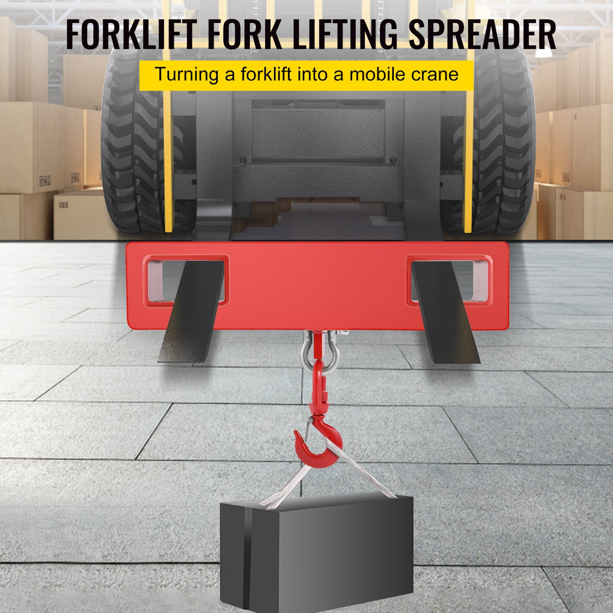 Forklift Lifting Hook 6000 LBS Swivel Hoist Mobile Crane Attachment