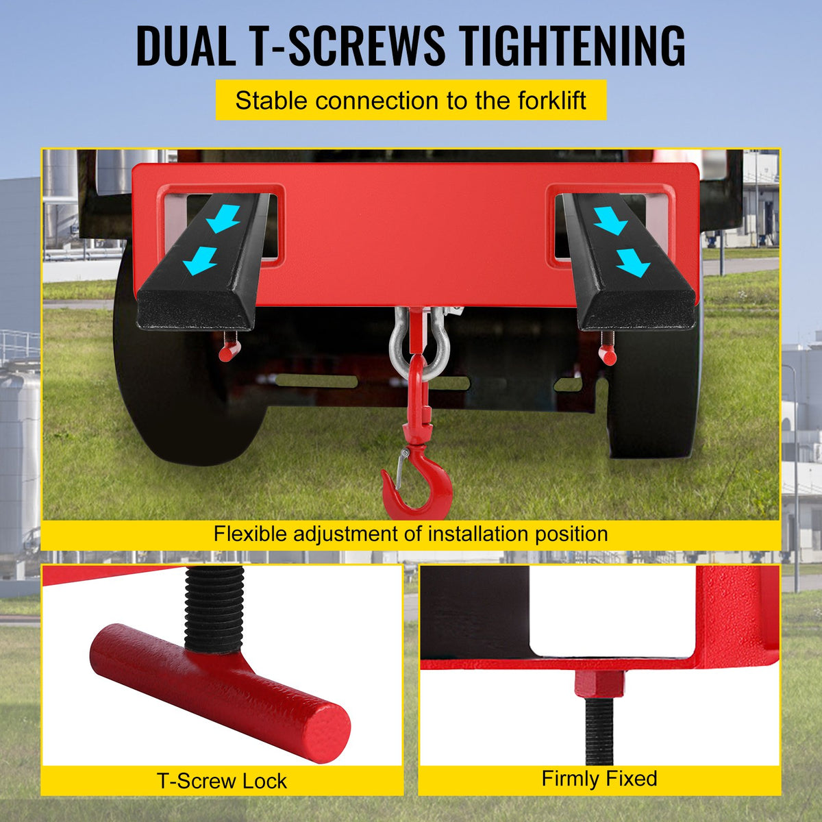 Forklift Lifting Hook 6000 LBS Swivel Hoist Mobile Crane Attachment