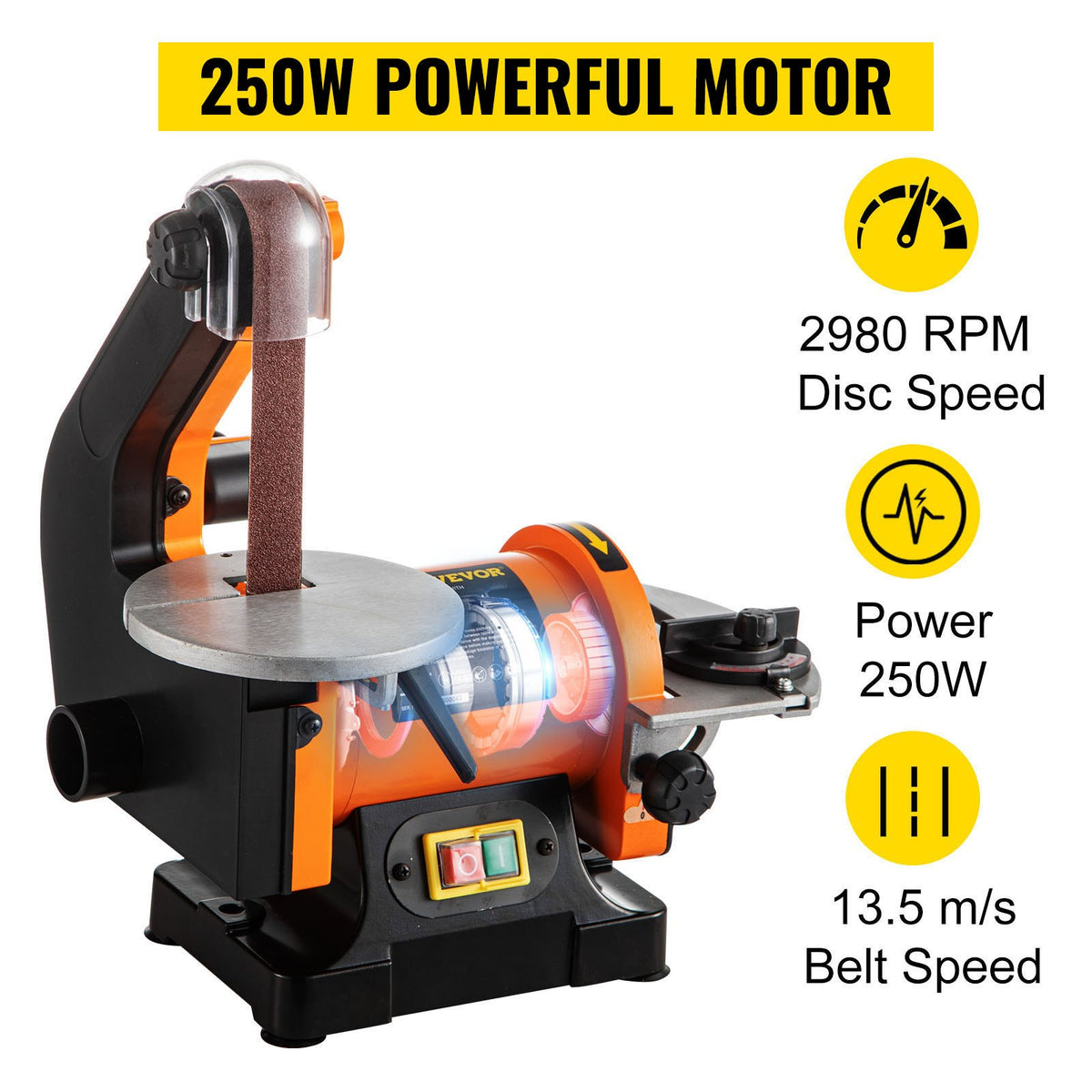 Belt Sander 300W 1x30 Inch Electric Belt & Disc Sander 2950 RPM Variable Speed