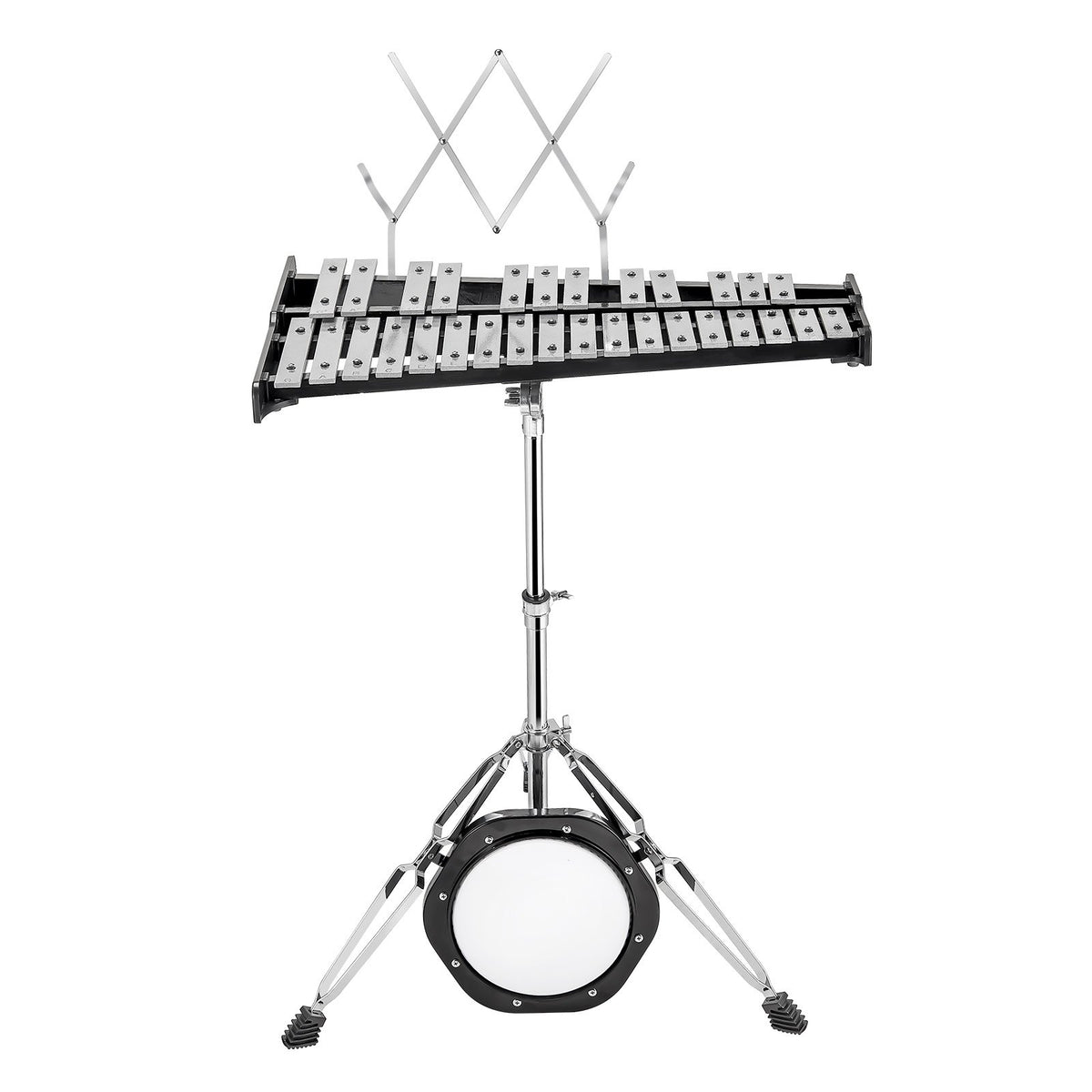 Glockenspiel Xylophone 30-Note Percussion Set Mallets Stand Pad Carry Bag