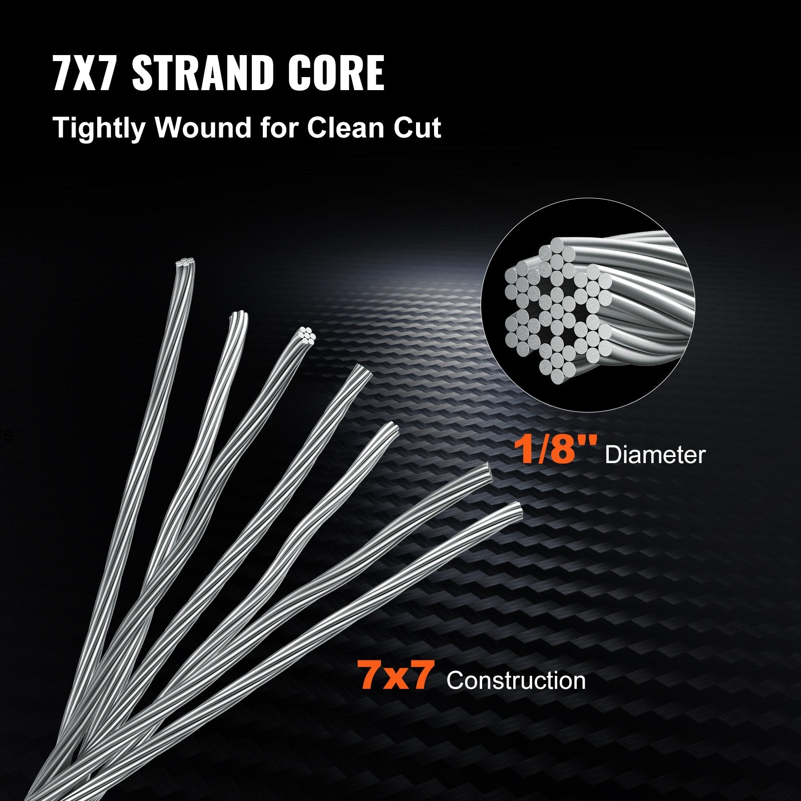 T316 Stainless Steel Cable 3.2mm 7x7 Wire Rope 152M for Railing Decking DIY
