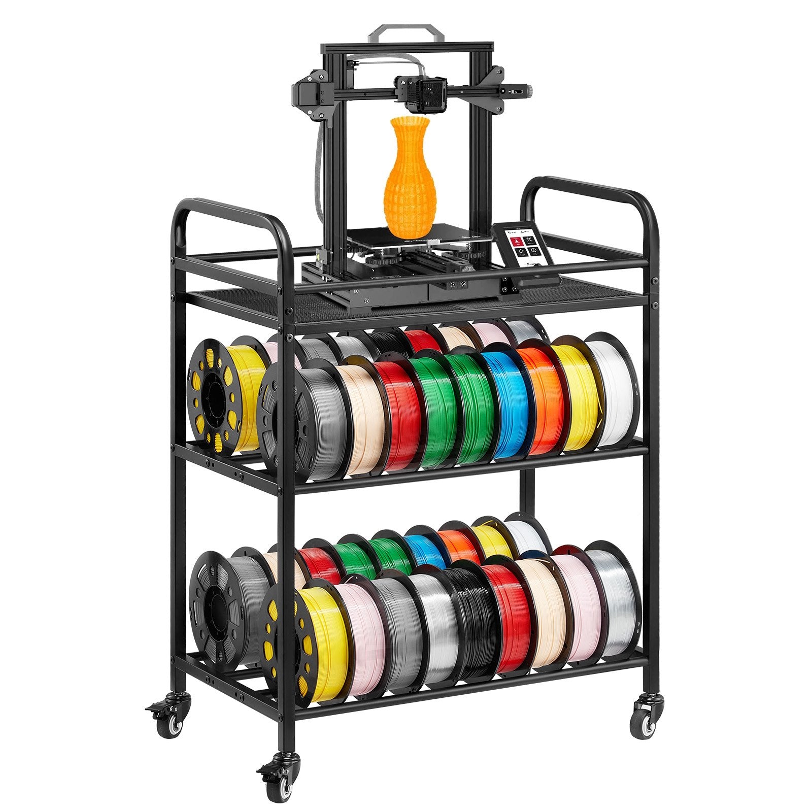 Heavy-Duty 3-Tier Filament Rack for 3D Printing with Wheels (Shelf Only)