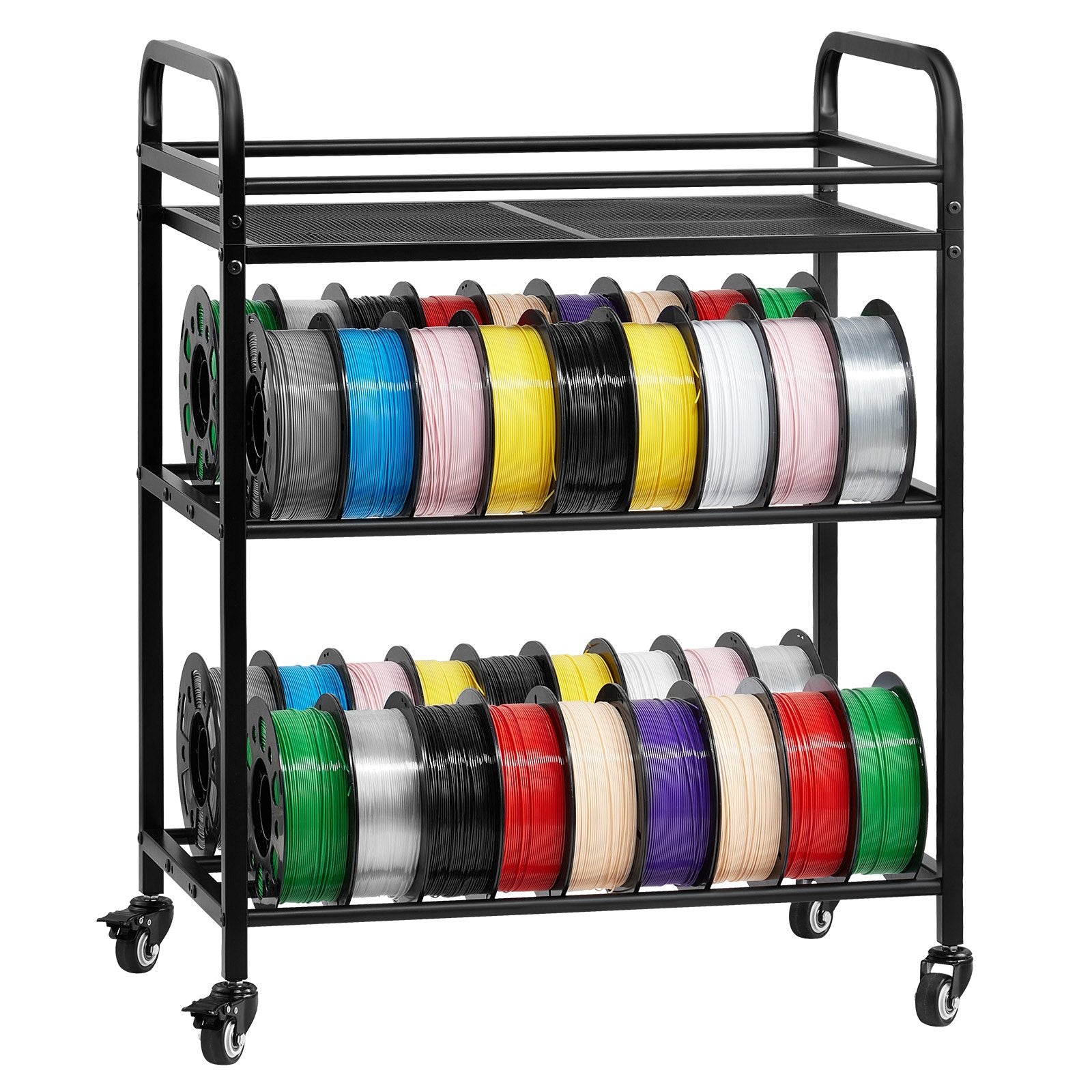 Heavy-Duty 3-Tier Filament Rack for 3D Printing with Wheels (Shelf Only)