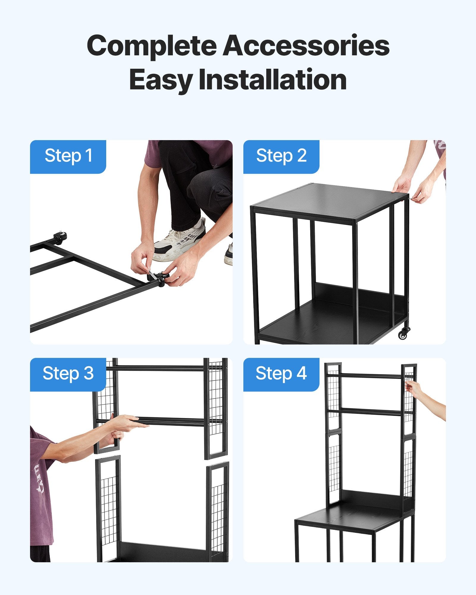 3D Printer Filament Storage Rack, 4-Tier Spool Holder Cart with Wheels