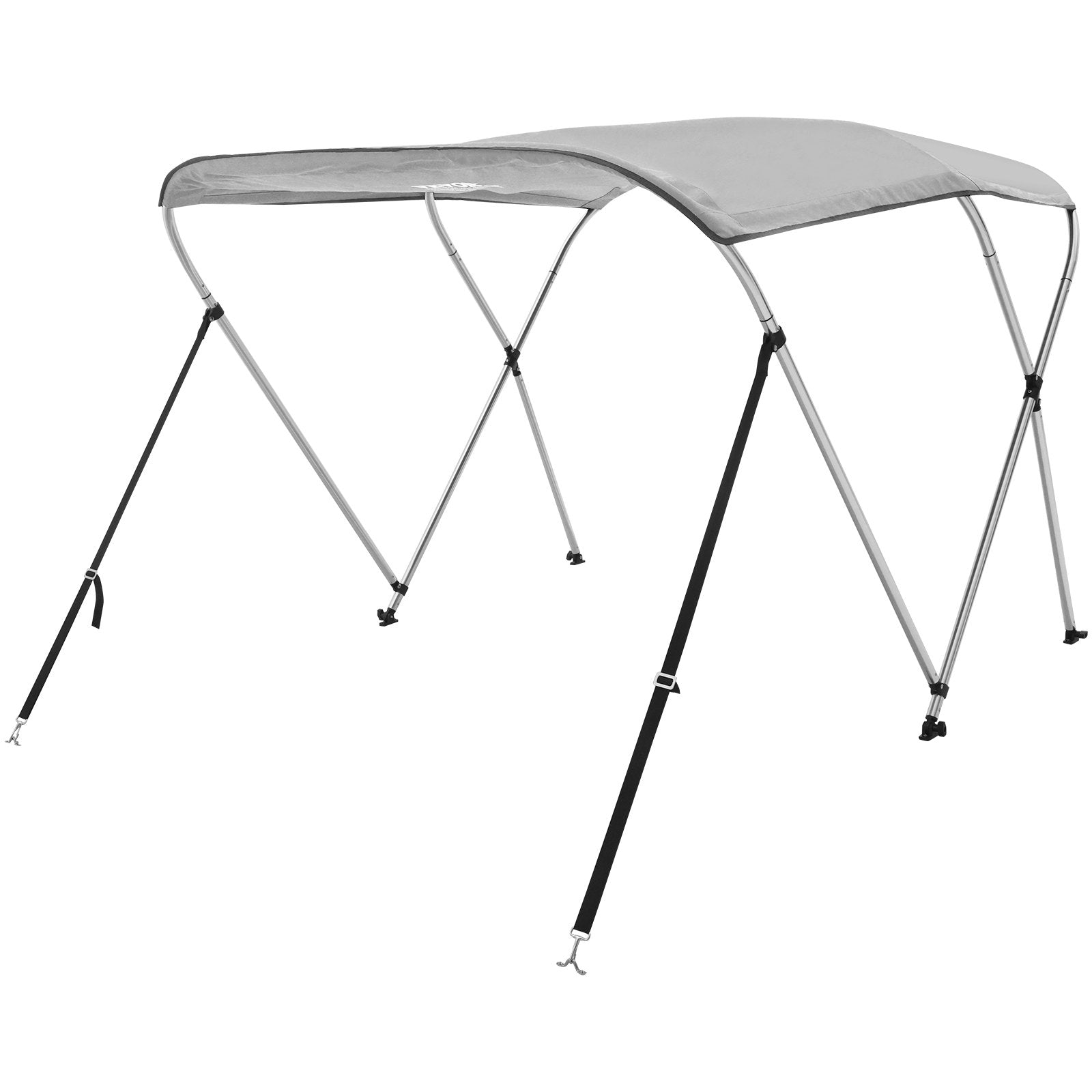 3 Bow Bimini Top Boat Cover 900D Polyester Aluminum Frame Waterproof Grey