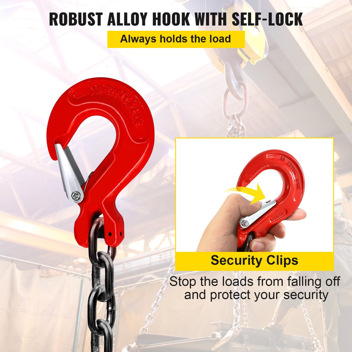 Chain Sling 8mm x 300cm, G80 5 Ton Engine Hoist Lifting Chain 4 Leg Hooks