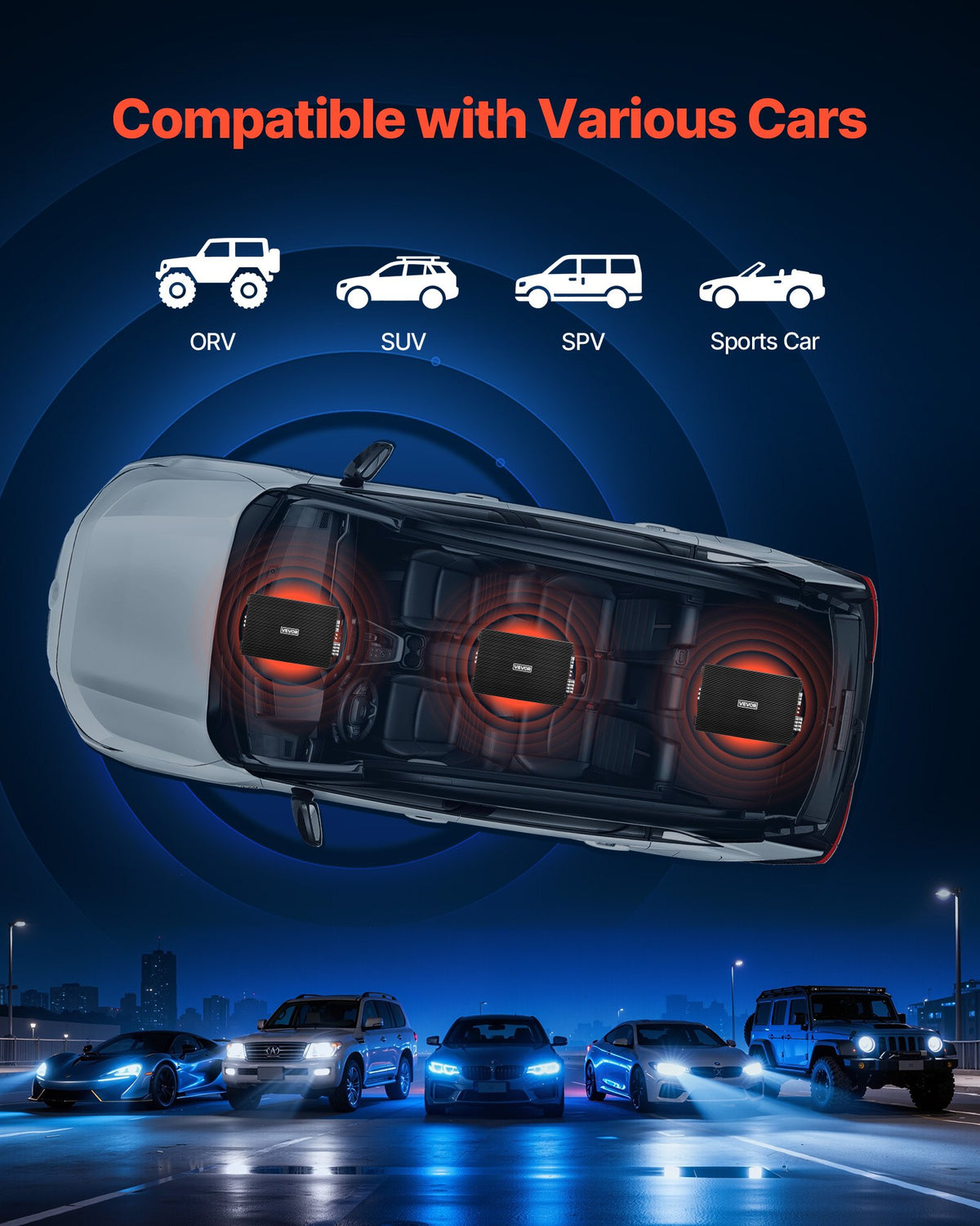 4-Channel Bridgeable Car Audio Amplifier Stereo Amp for 12V Vehicles
