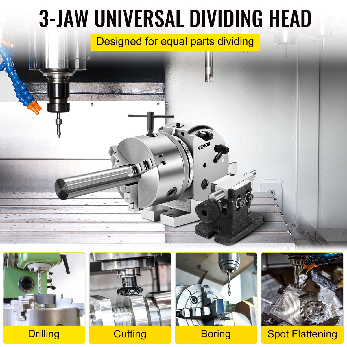 Dividing Head BS-0 5 Inch Precision Set 3-Jaw Chuck Tailstock Dividing Plates