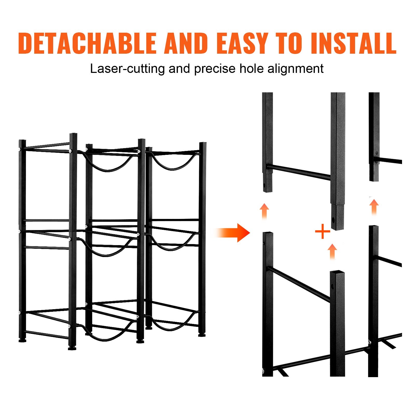 3 Tiers Water Jug Holder, Heavy Duty 5 Gallon Double Row Bottle Rack, Black