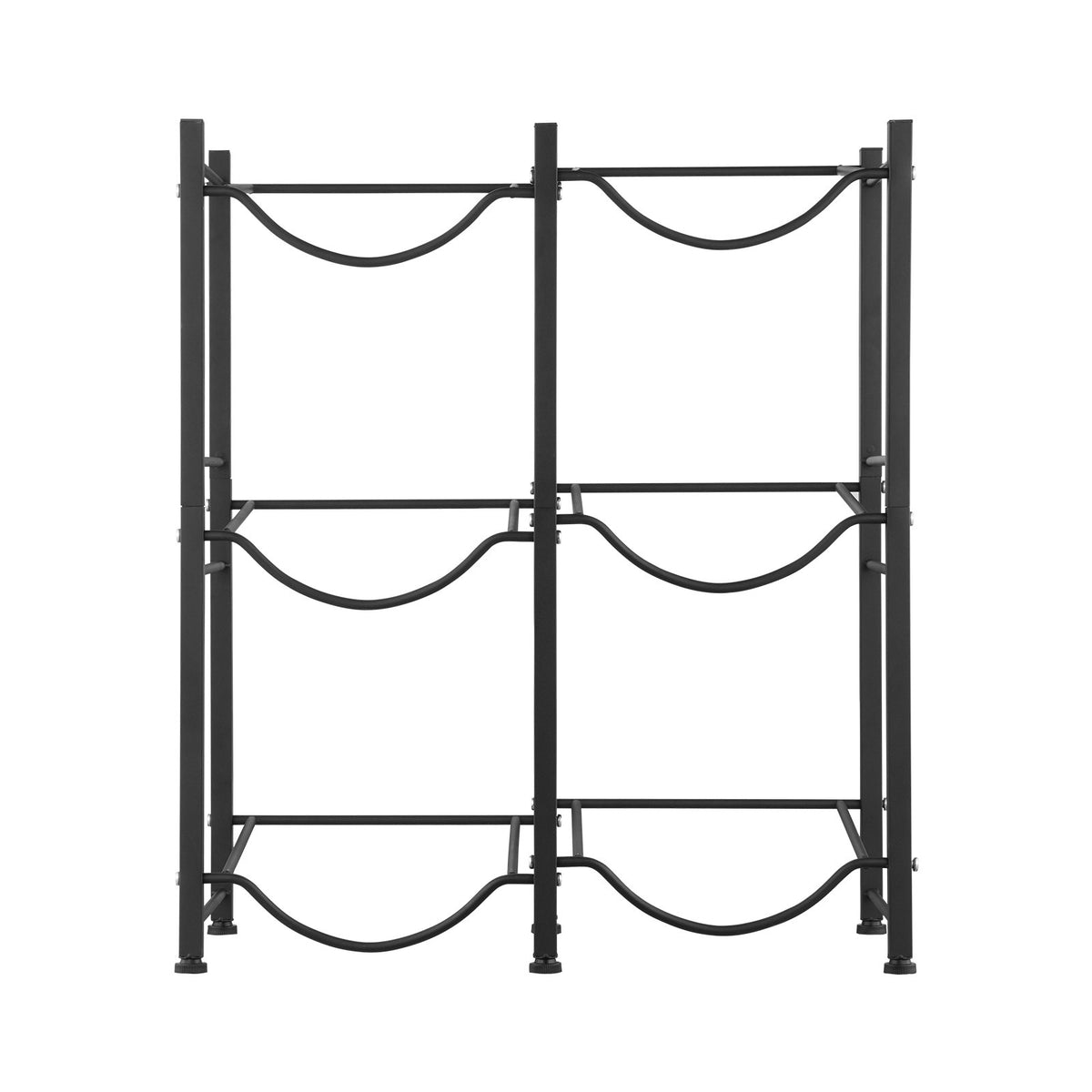 3 Tiers Water Jug Holder, Heavy Duty 5 Gallon Double Row Bottle Rack, Black