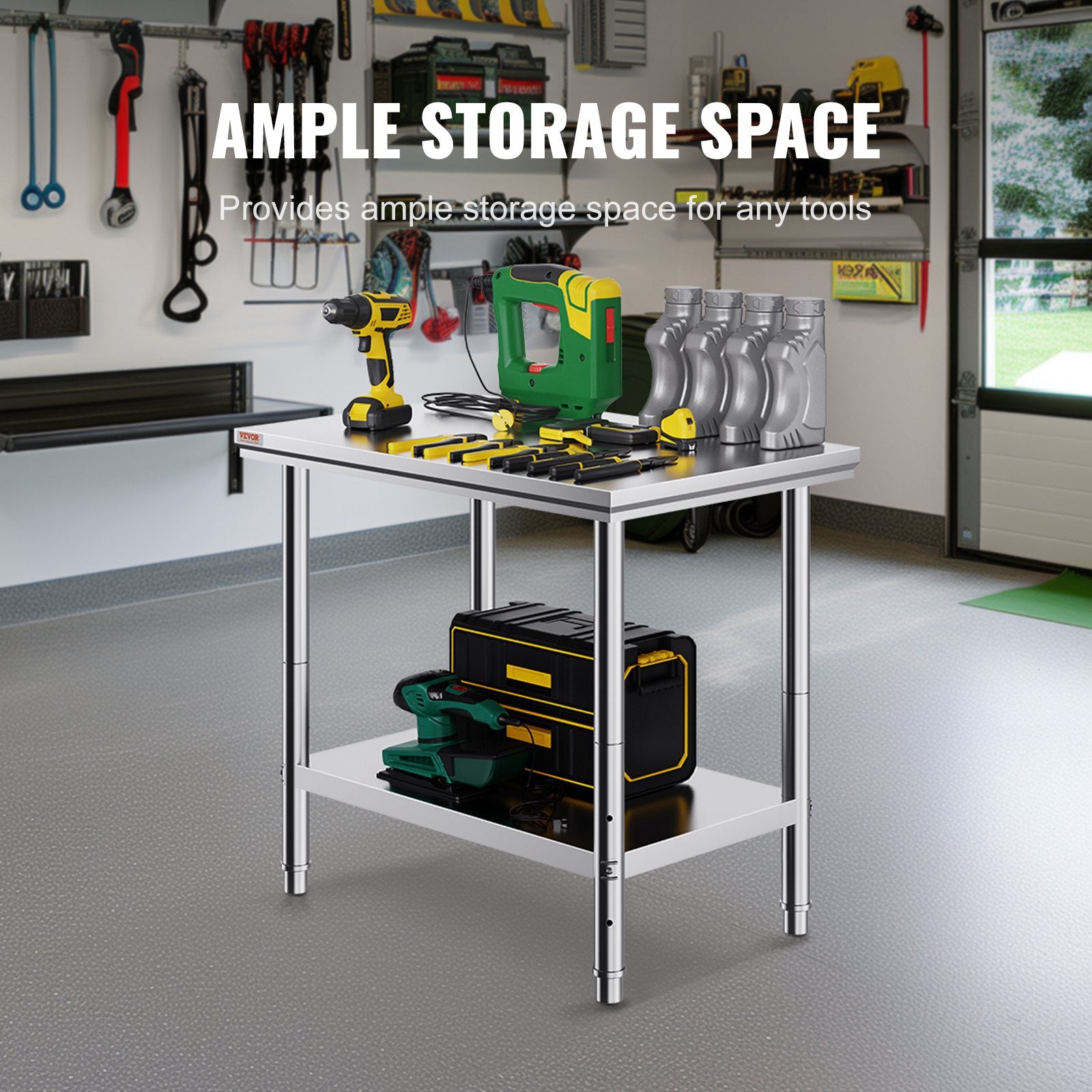 Stainless Steel Prep Table 900x600x800mm Heavy Duty Worktable 700lbs Load