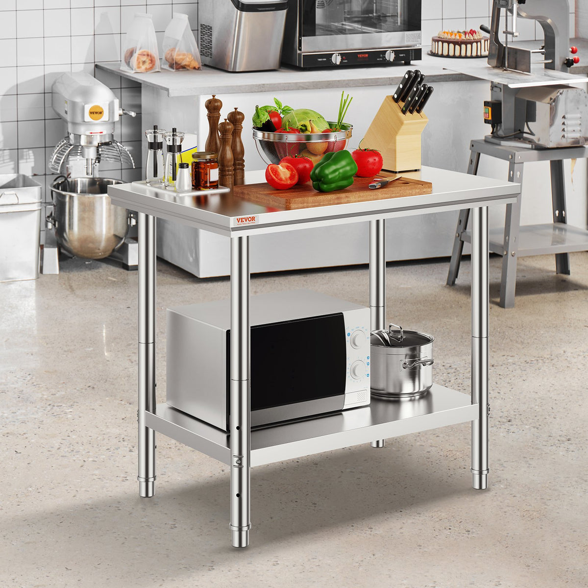 Stainless Steel Prep Table 900x600x800mm Heavy Duty Worktable 700lbs Load