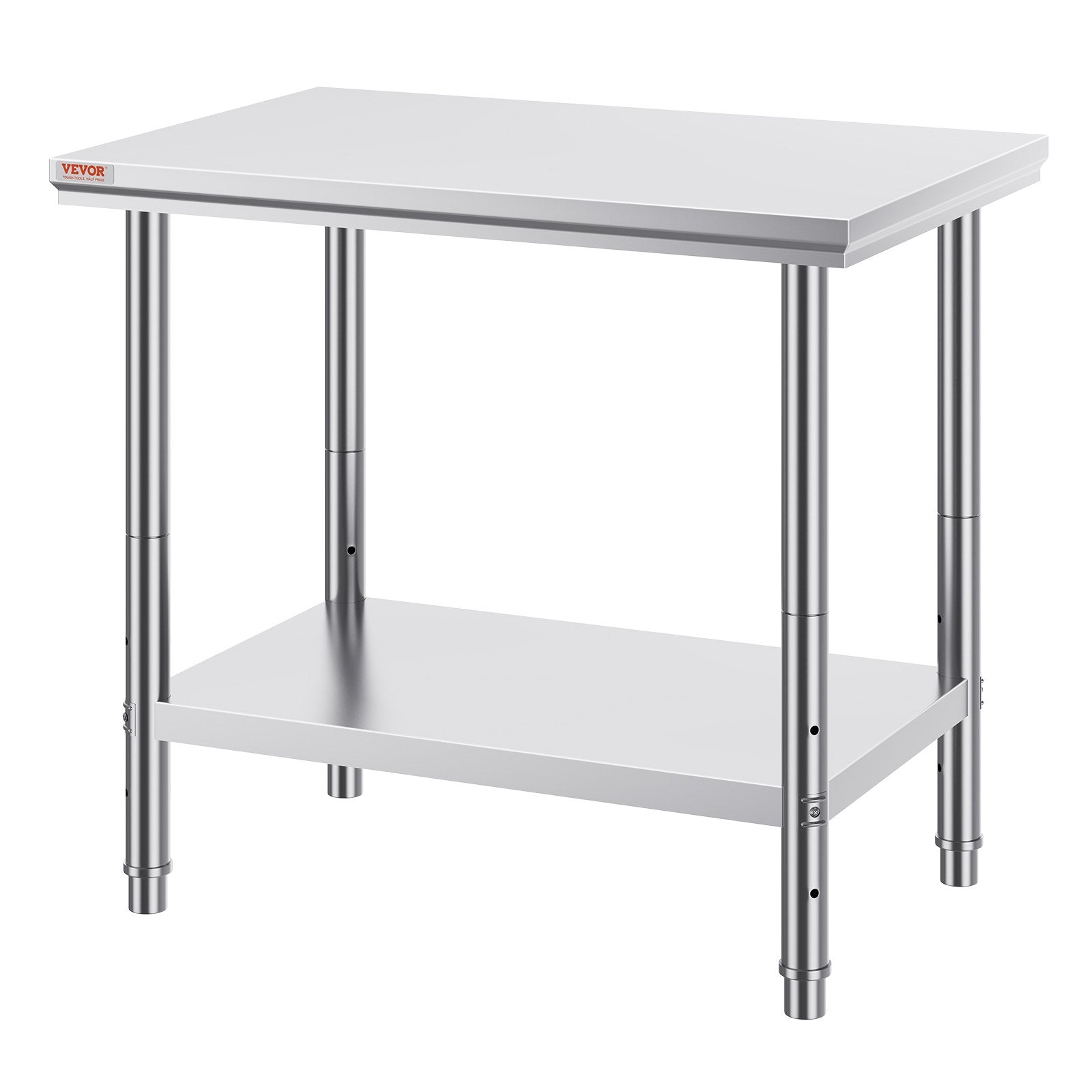 Stainless Steel Prep Table 900x600x800mm Heavy Duty Worktable 700lbs Load