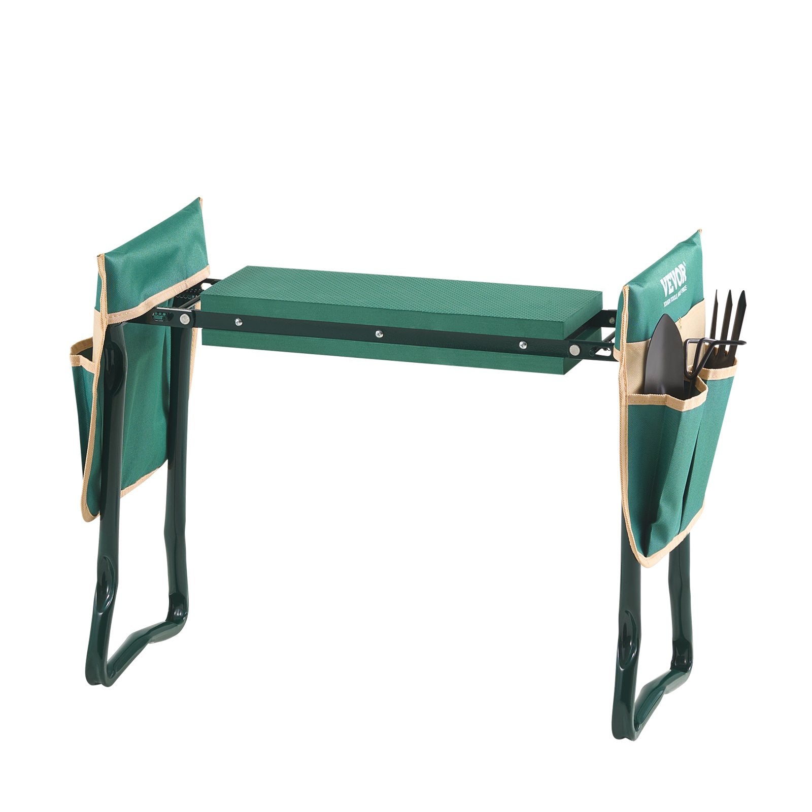 Garden Kneeler and Seat, 6in Pad, Folding Heavy-Duty Stool with 2 Tool Bags