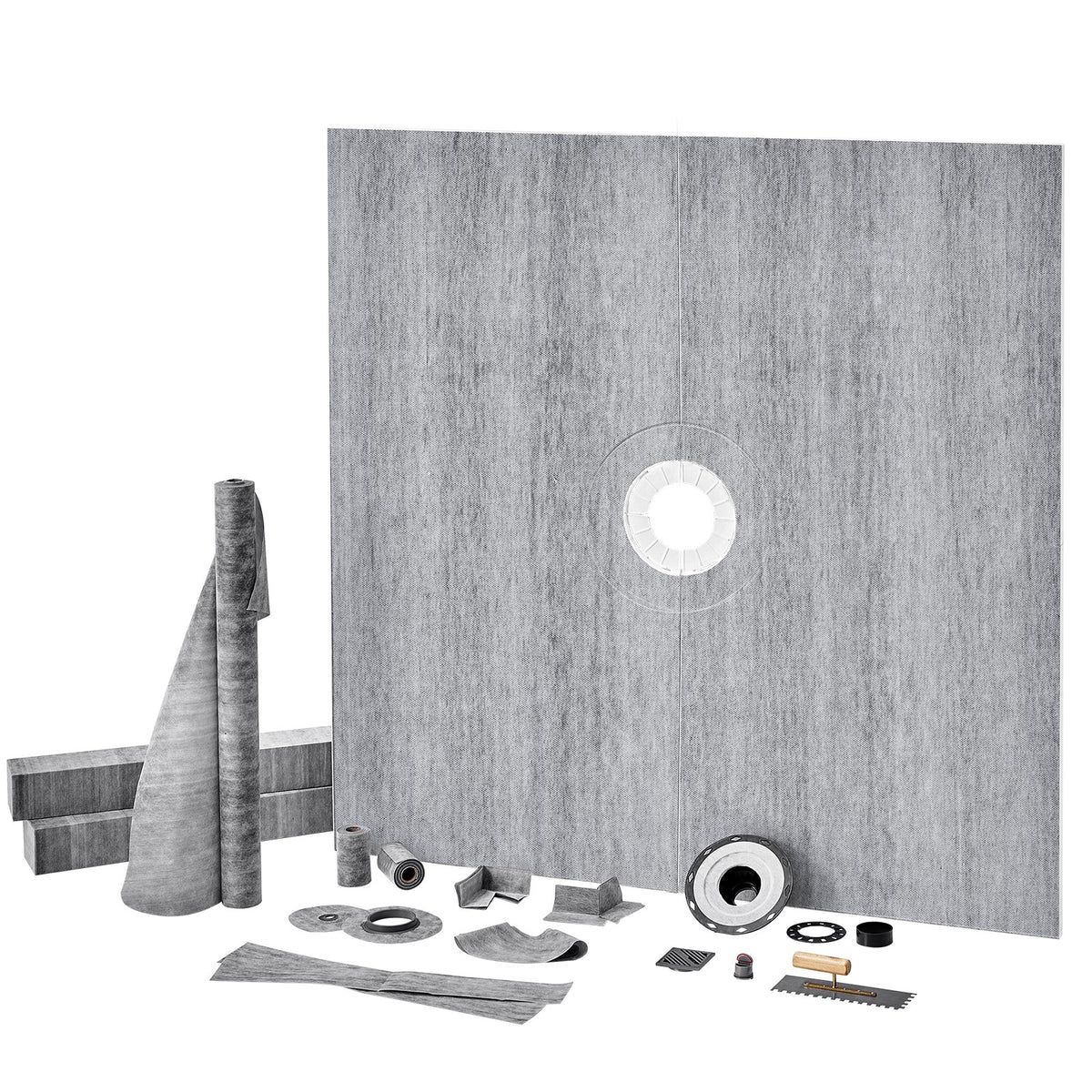 Shower Curb Kit 1828x1828mm 50.8mm ABS Flange 101.6mm Stainless Waterproof