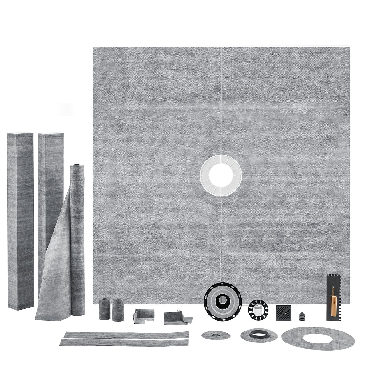 Shower Curb Kit 1828x1828mm 50.8mm ABS Flange 101.6mm Stainless Waterproof