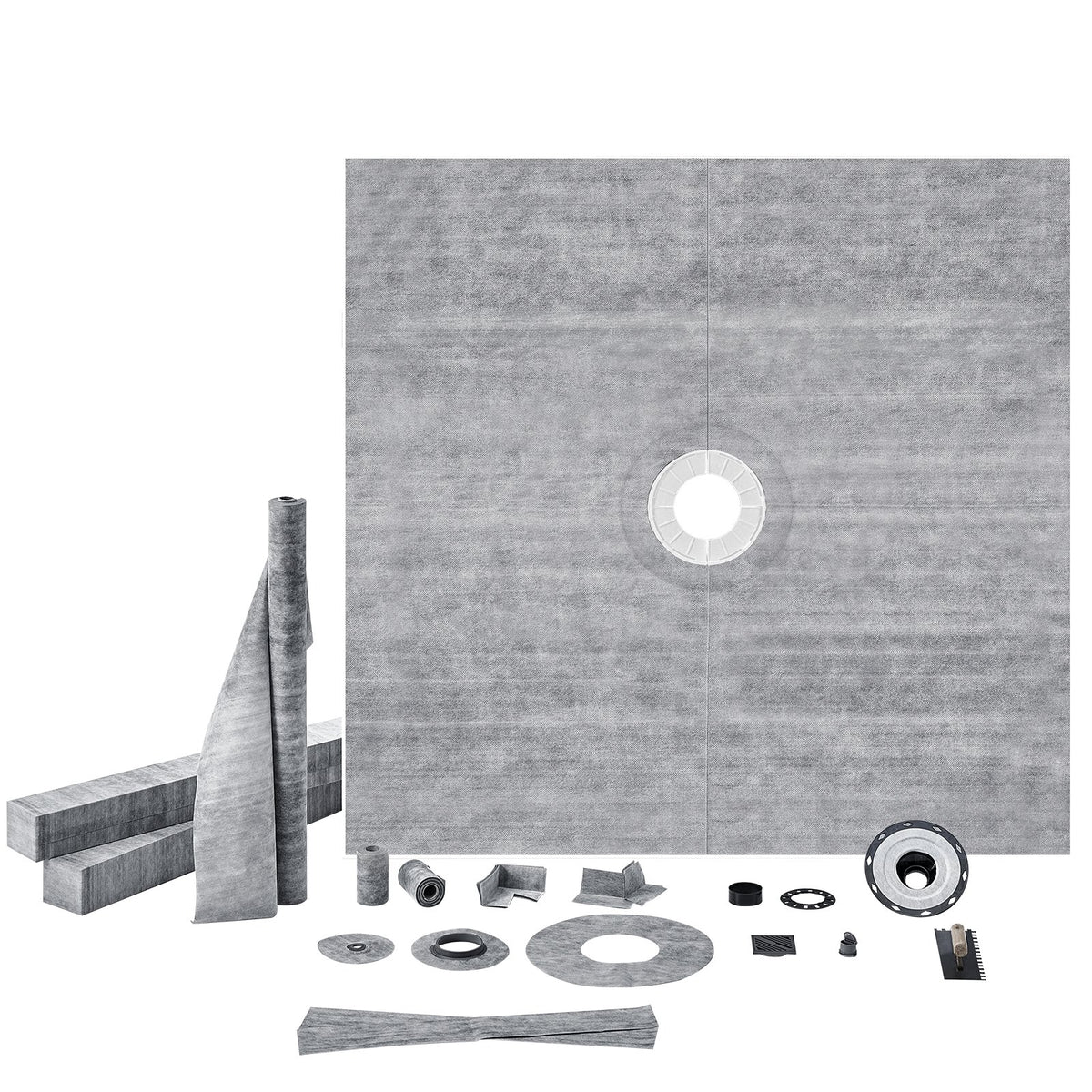 Shower Curb Kit 1828x1828mm 50.8mm ABS Flange 101.6mm Stainless Waterproof