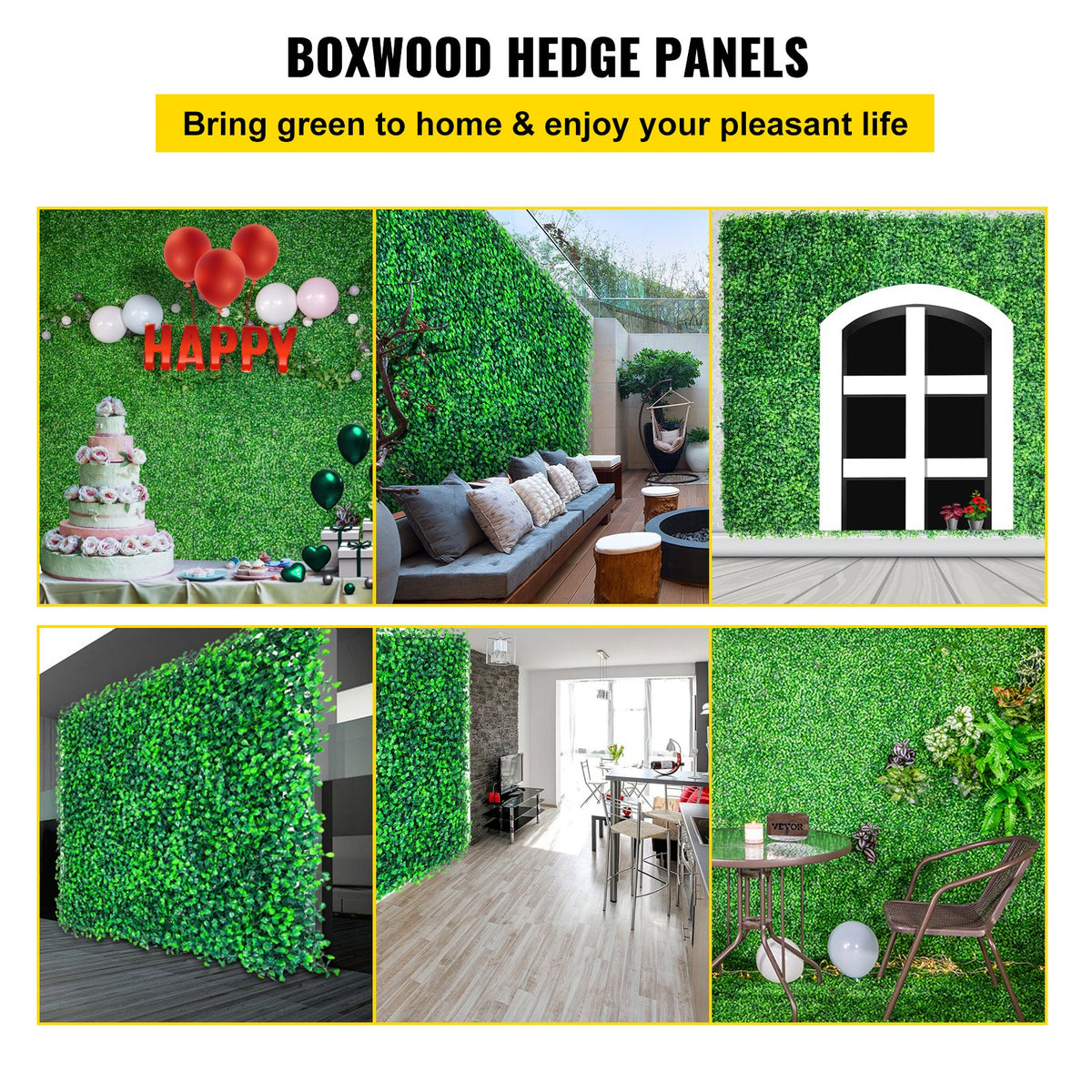 Artificial Boxwood Panels, 12-Pack 20"x20" Hedge Wall Panels for Indoor Outdoor