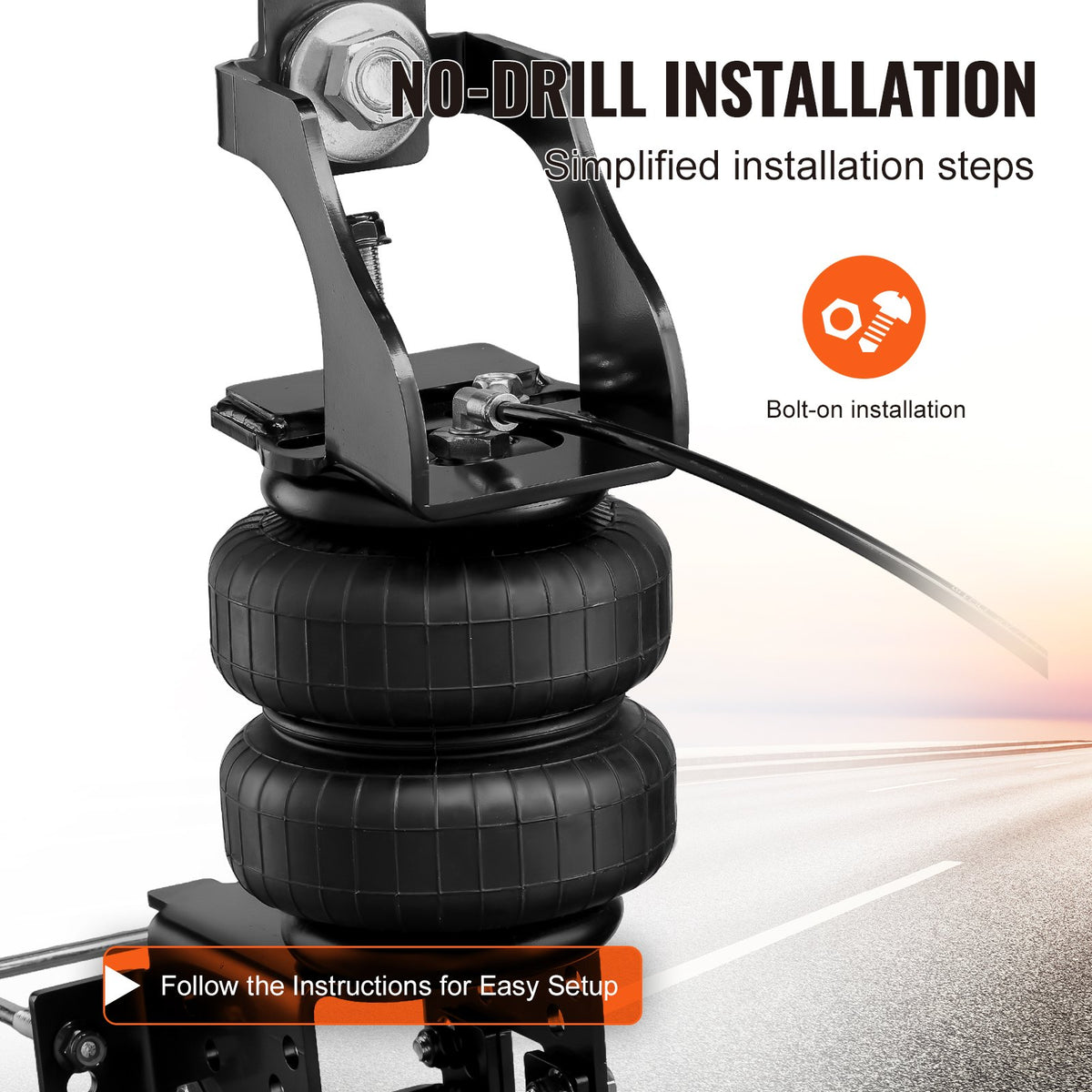 Air Bag Suspension Kit 5000 lbs Load Adjustable 5-100 PSI for Ford F250/F350