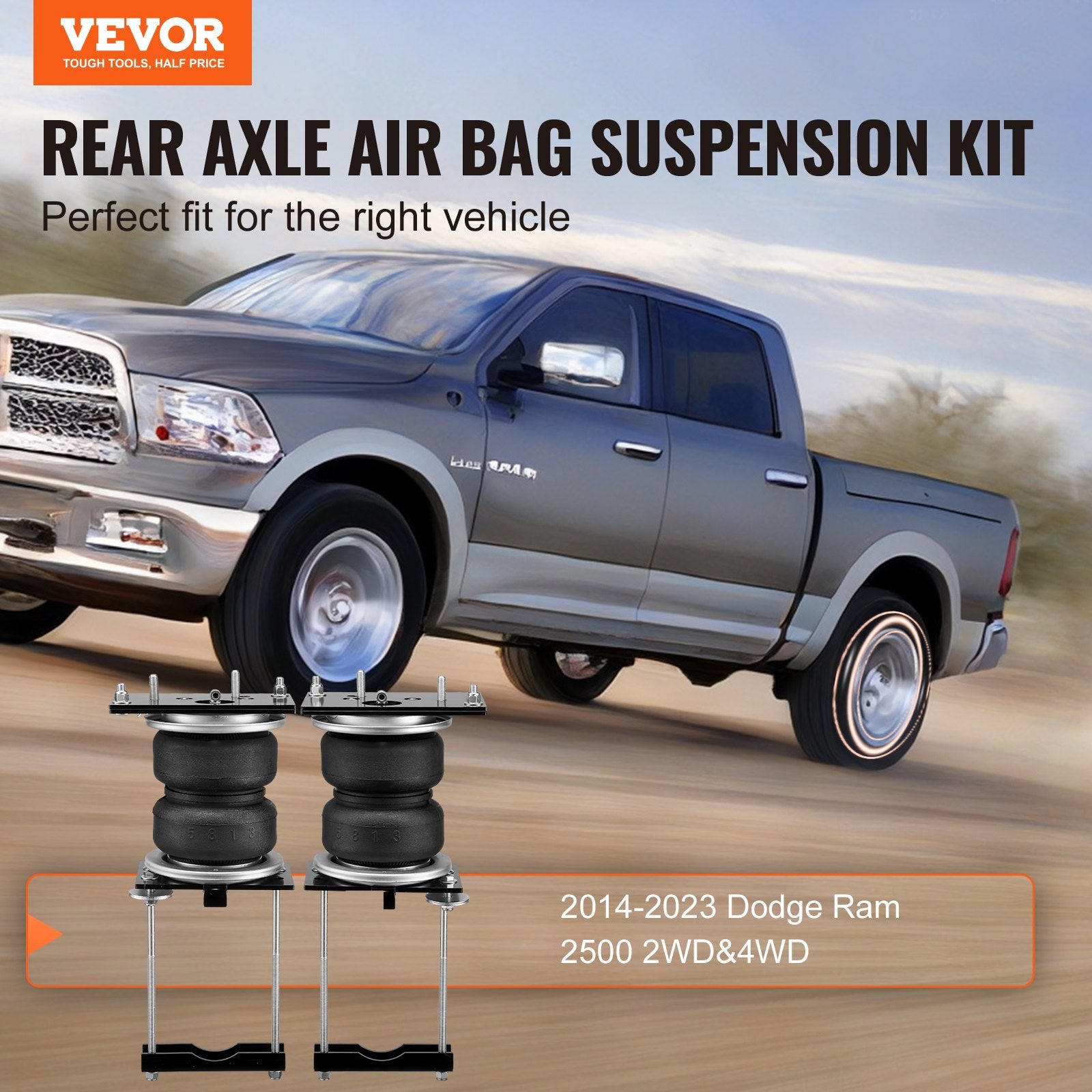 Air Bag Suspension Kit for 2014-2023 Dodge Ram 2500 5000 lbs 5-100 PSI