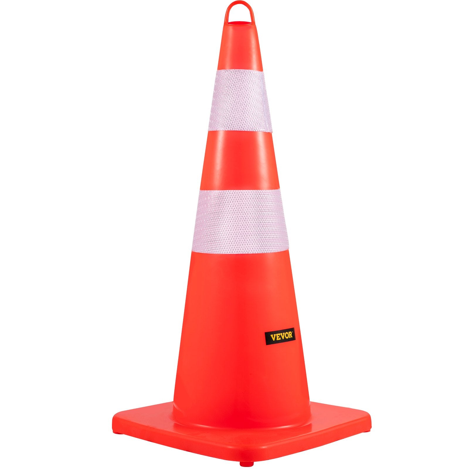 Safety Cones 10PCS 28" PVC Orange with Reflective Collars Weighted Base