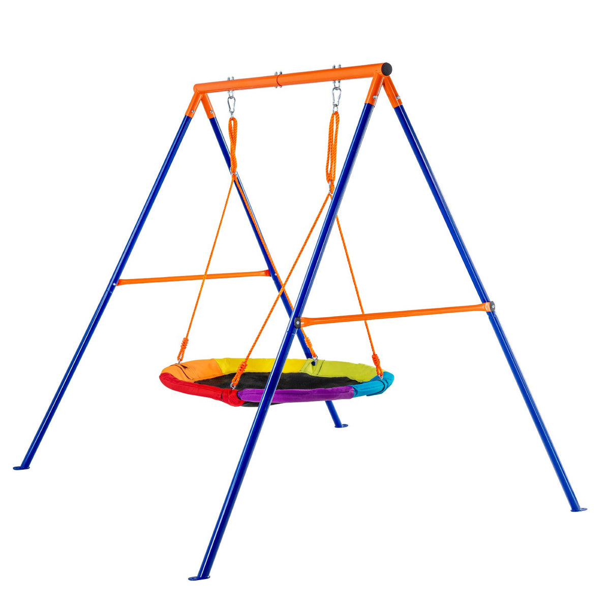 440lbs Load Capacity Saucer Swing Set with Heavy Duty A-Frame Stand for Kids