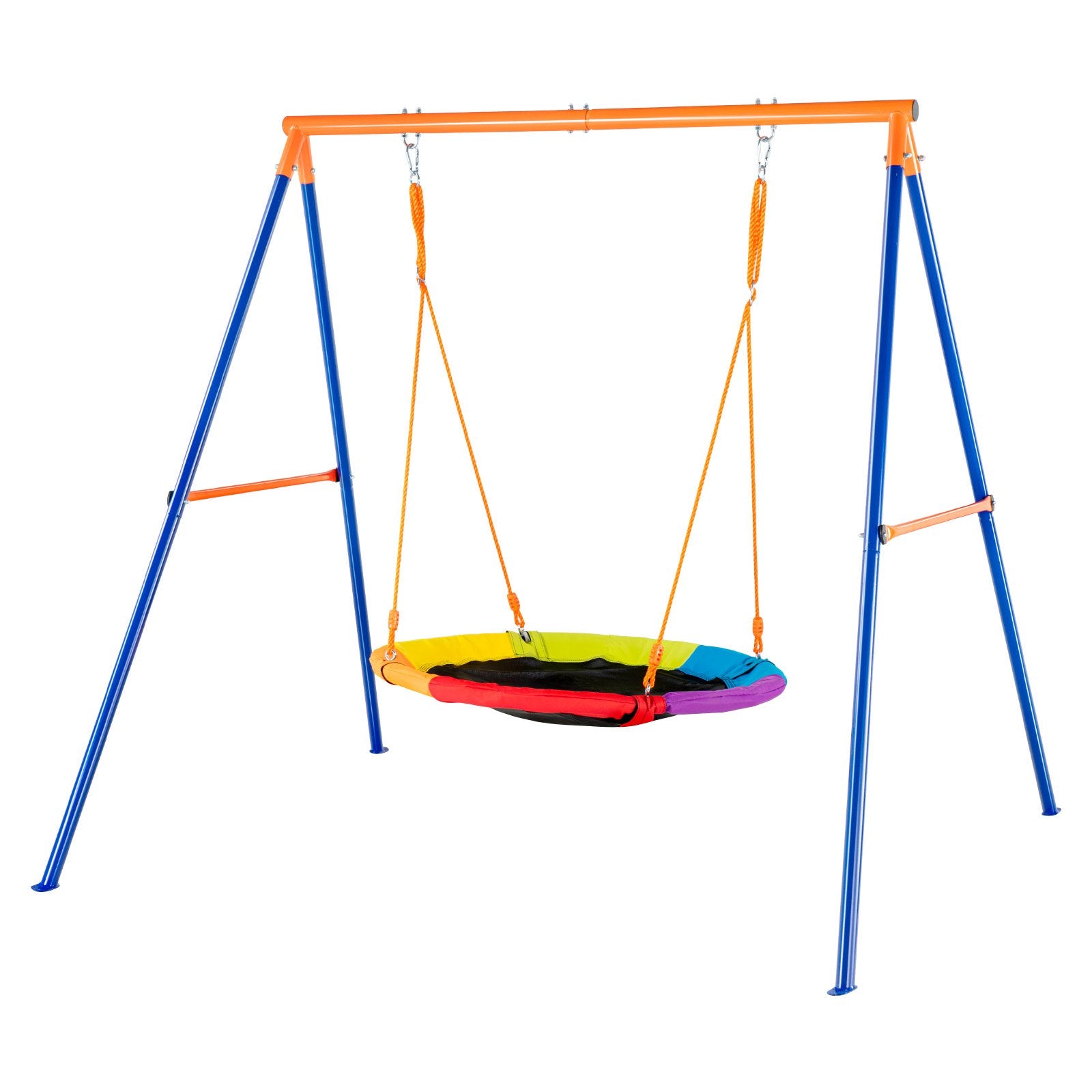 440lbs Load Capacity Saucer Swing Set with Heavy Duty A-Frame Stand for Kids