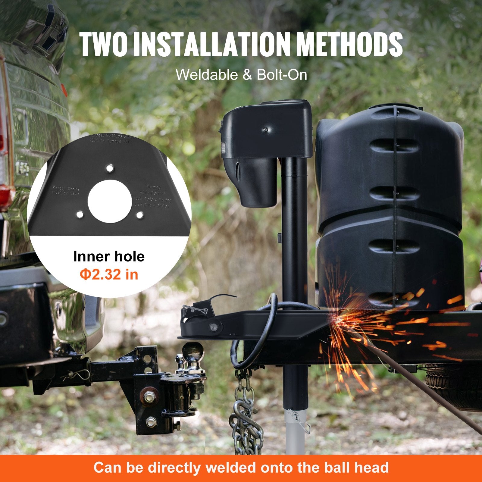 A-Frame Trailer Coupler, Heavy Duty Steel, 2-Inch Hitch, 8000 lbs Towing, Black